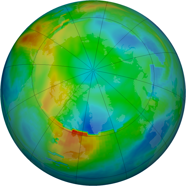 Arctic ozone map for 05 December 1988